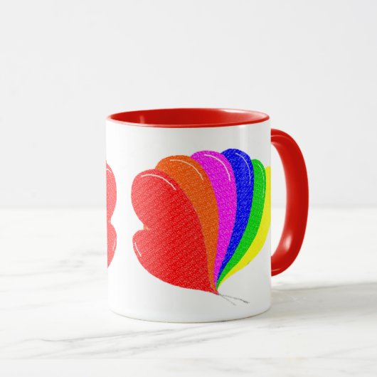 Rainbow of Heart Balloons Combo Tasse (VorderseiteRechts)