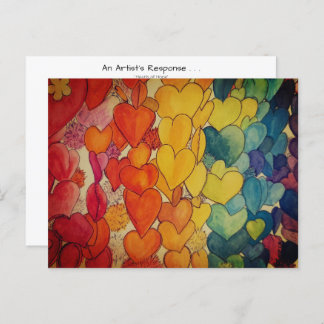 Rainbow of Hearts and Hope Celebration Postcard Postkarte