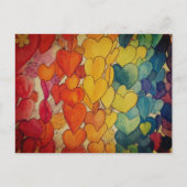 Rainbow of Hearts and Hope Celebration Postcard Postkarte (Vorderseite)