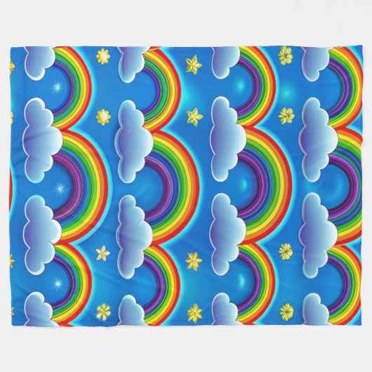 Rainbow of Hope - Cosy Baby Blanket Fleecedecke (Vorderseite (Horizontal))