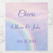 Rainbow of hope - pastel, wedding weinetikett (Einzelnes Label)