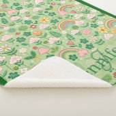Rainbow of Irish Luck Shamrock Clover Pastel Green Sherpadecke (3/4)