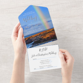 Rainbow of Liebe & Happiness, Hochzeit All In One Einladung