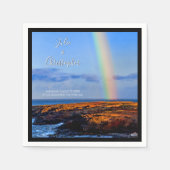 Rainbow of Liebe & Happiness, Hochzeit Serviette (Vorderseite)