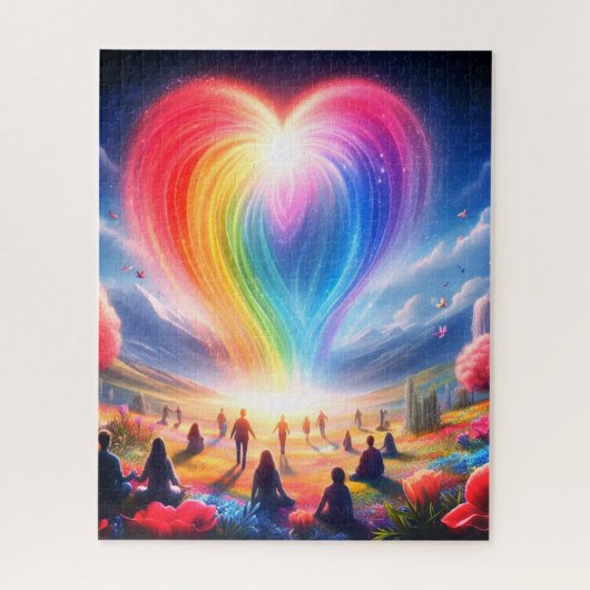 Rainbow of Love All Over the World 16x20 500 Piece Puzzle (Vertikal)