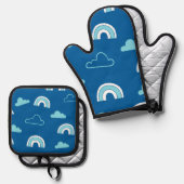 Rainbow Ofenhandschuh & Topflappen-Set (Vorderseite/Rückseite)