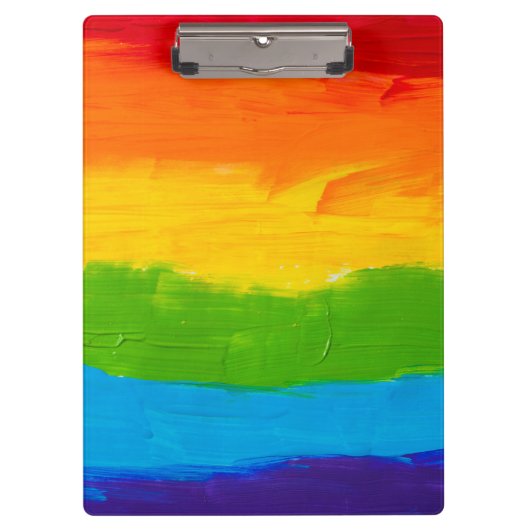 Rainbow Oil Paint Pride Clipboard - LGBT Gay Klemmbrett (Vorderseite)