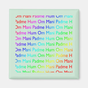 Rainbow Om Mani Padme Hum (auf Baby Blue) Magnet