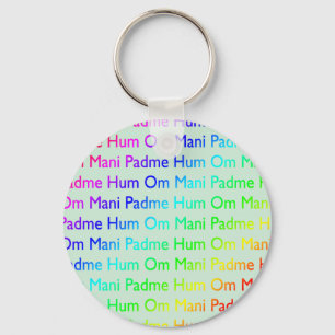 Rainbow Om Mani Padme Hum (auf Baby Blue) Schlüsselanhänger