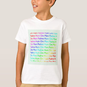 Rainbow Om Mani Padme Hum (auf Baby Blue) T-Shirt