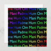 Rainbow Om Mani Padme Hum auf der schwarzen Einlad Einladung (Vorne/Hinten)
