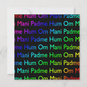 Rainbow Om Mani Padme Hum auf der schwarzen Einlad Einladung (Vorderseite)