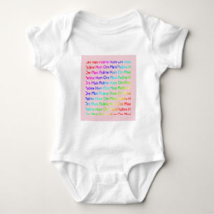 Rainbow Om Mani Padme Hum (auf Rosa) Baby Strampler