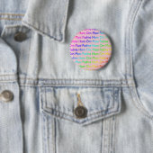 Rainbow Om Mani Padme Hum (auf Rosa) Button (Beispiel)