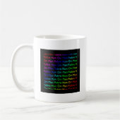 Rainbow Om Mani Padme Hum (auf schwarz) Kaffeetasse (Links)