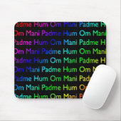 Rainbow Om Mani Padme Hum (auf schwarz) Mousepad (Mit Mouse)