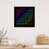 Rainbow Om Mani Padme Hum auf Schwarzweiß Poster (Küche)