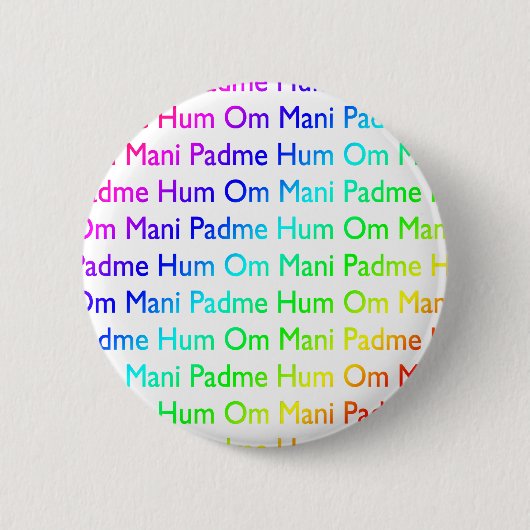 Rainbow Om Mani Padme Hum Button (Vorderseite)