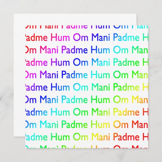 Rainbow Om Mani Padme Hum Einladung (Vorne/Hinten)