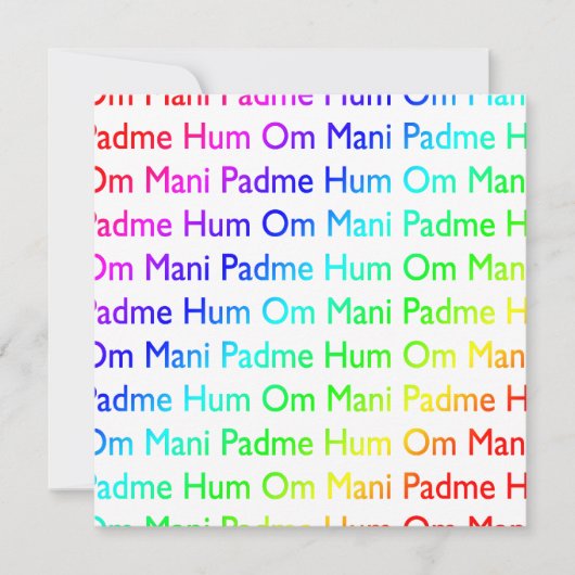 Rainbow Om Mani Padme Hum Einladung (Vorderseite)