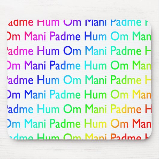 Rainbow Om Mani Padme Hum Mousepad (Vorne)
