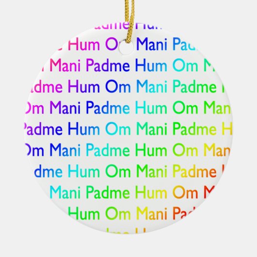 Rainbow Om Mani Padme Hum Ornament (Vorne)