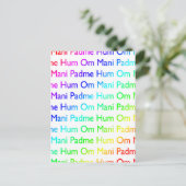 Rainbow Om Mani Padme Hum Postkarte (Stehend Vorderseite)