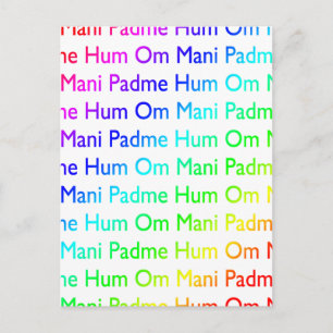 Rainbow Om Mani Padme Hum Postkarte