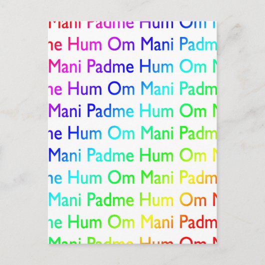 Rainbow Om Mani Padme Hum Postkarte (Vorderseite)