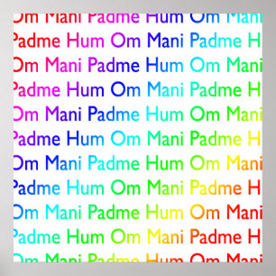 Rainbow Om Mani Padme Hum Print Poster