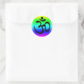 Rainbow Om Runder Aufkleber (Tasche)