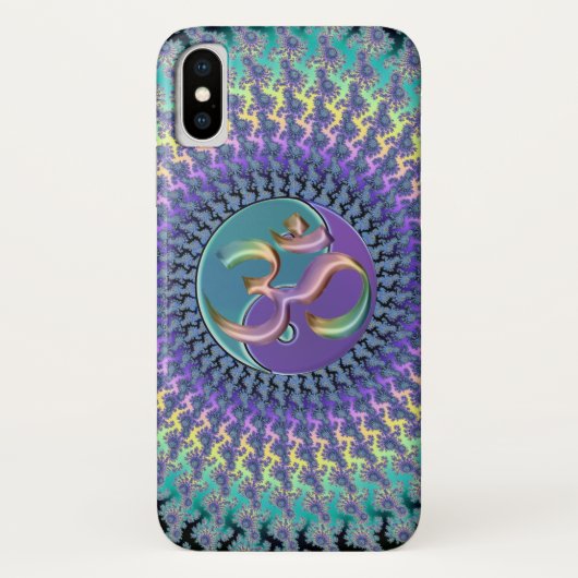 Rainbow Om Yin-Yang Fraktal iPhone X Case (Rückseite)