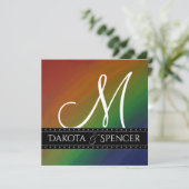 Rainbow Ombre | Abstrakte farbenfrohe Flagge Einladung (Stehend Vorderseite)