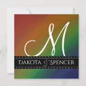 Rainbow Ombre | Abstrakte farbenfrohe Flagge Einladung (Vorderseite)