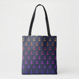Rainbow Ombre Anchors Tote Bag Tasche