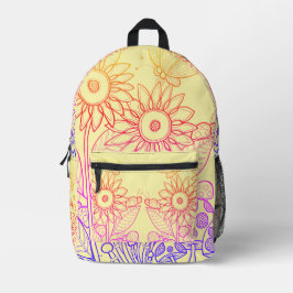 Rainbow Ombre Butterfly & Ladybugs Bedruckter Rucksack