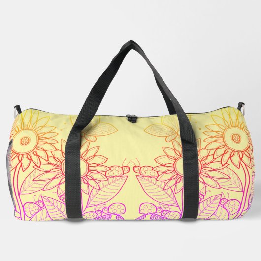 Rainbow Ombre Butterfly & Ladybugs Duffle Bag (Rückseite)