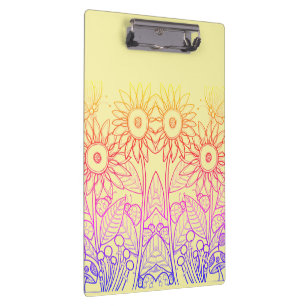 Rainbow Ombre Butterfly & Ladybugs Klemmbrett