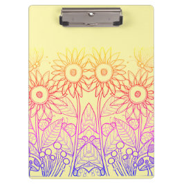 Rainbow Ombre Butterfly & Ladybugs Klemmbrett