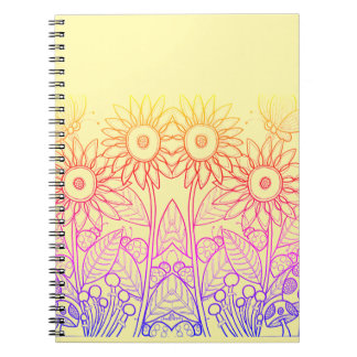 Rainbow Ombre Butterfly & Ladybugs Notizblock