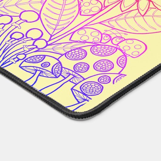 Rainbow Ombre Butterfly & Ladybugs Schreibtischunterlage (Ecke)