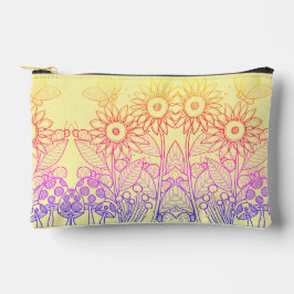 Rainbow Ombre Butterfly & Ladybugs Zubehörtasche