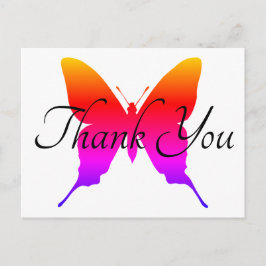 Rainbow Ombre Butterfly Silhouette Danke Postkarte