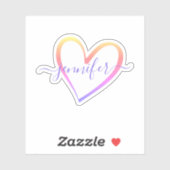 Rainbow Ombre Calligraphy Calligraphic Schriftart  Aufkleber (Blatt)