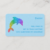 Rainbow Ombre Dolphin Visitenkarte (Rückseite)