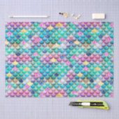 Rainbow Ombre Foil & Gold Glitzer Mermaid Scales Seidenpapier (Handwerk)