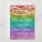 Rainbow Ombre Gay Wedding Save the Date (Vorderseite)