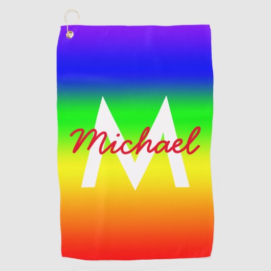Rainbow Ombre Golfhandtuch (Vorderseite)