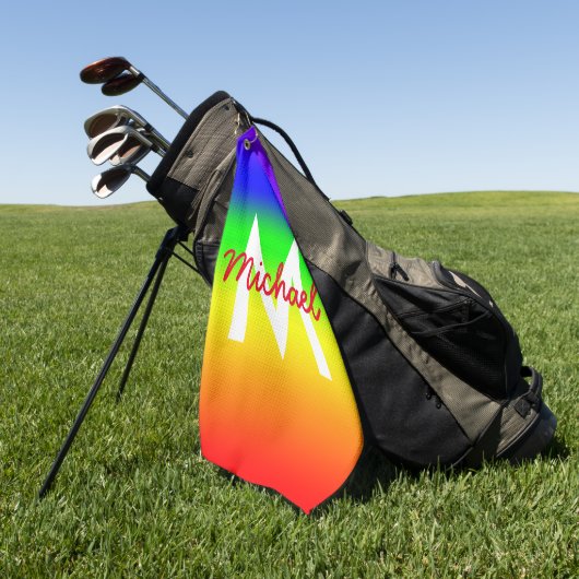 Rainbow Ombre Golfhandtuch (Gras)