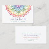 Rainbow Ombre Gradation Mandala Health Wellness Visitenkarte (Vorne/Hinten)